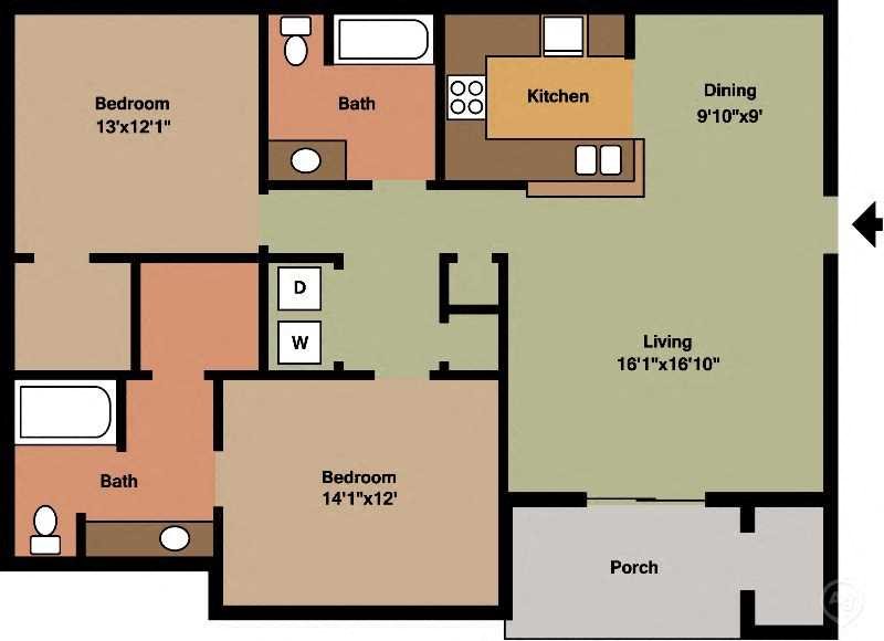 Two Bedroom Lg Floor Plan 5
